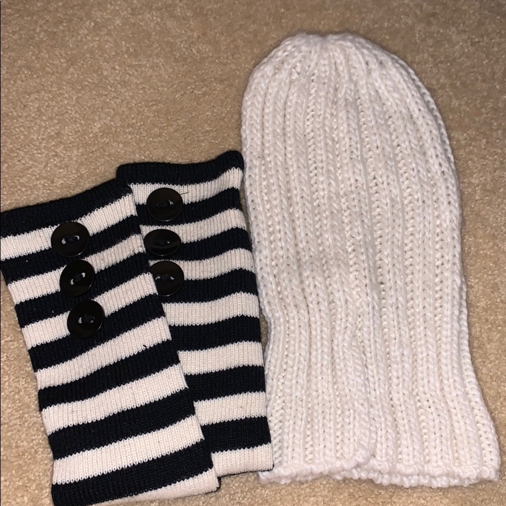 Knit Beanie and Leg Warmers Bundle